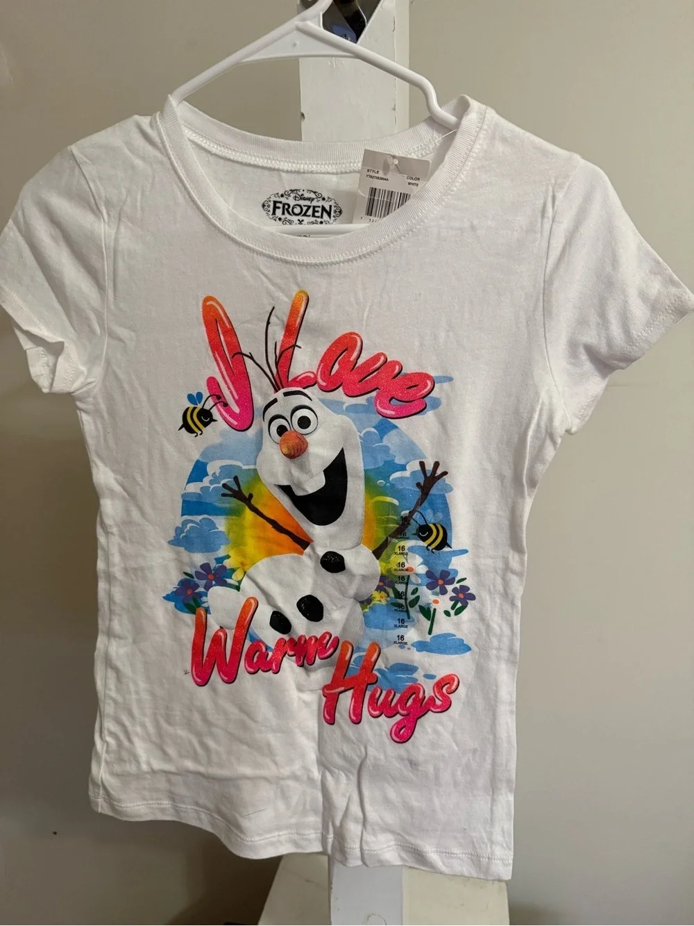 NWT Disney Frozen “I Love Warm Hugs” Tee Shirt